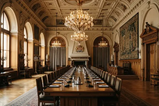 Historischer Sitzungssaal als Symbolbild zu Bürgermeister Wien und Stadtregierung
