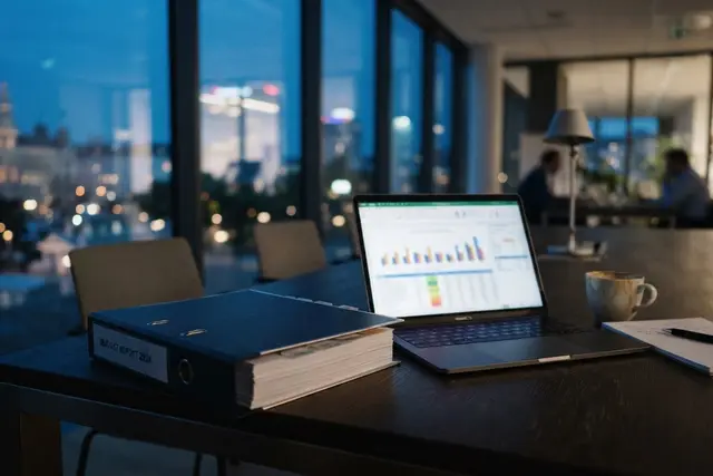 Budgetbericht und Laptop als Symbolbild zum Bundesbudget Österreich