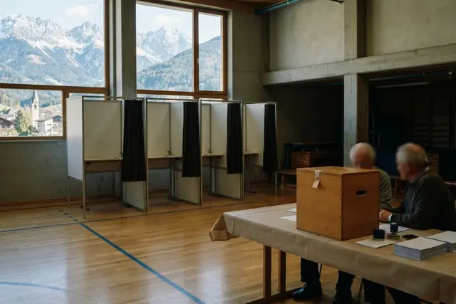 Wahllokal in Tiroler Gemeinde als Symbolbild zum EU-Bürger Wahlrecht
