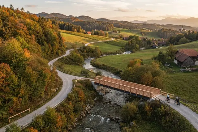 Neuer Radweg in ländlicher Steiermark als Symbolbild zu EU-Förderungen für Gemeinden