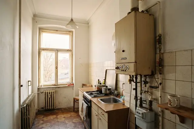 Gasheizung in einer Mietwohnung in einem Wiener Altbau