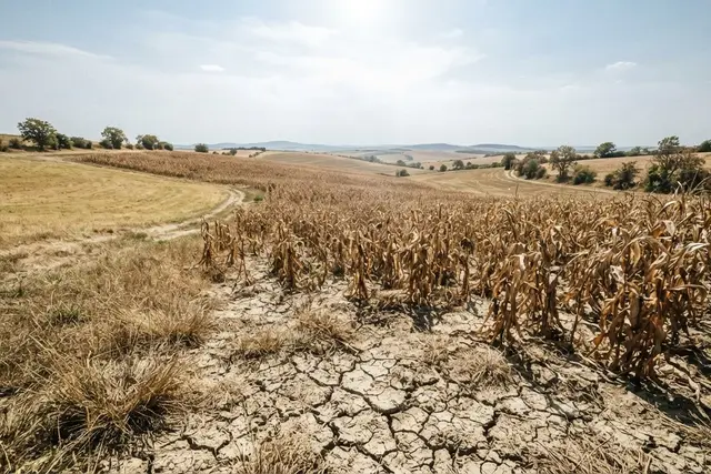 Hitzesommer 2026: Ausgetrocknete Felder und rissiger Boden im niederösterreichischen Weinviertel
