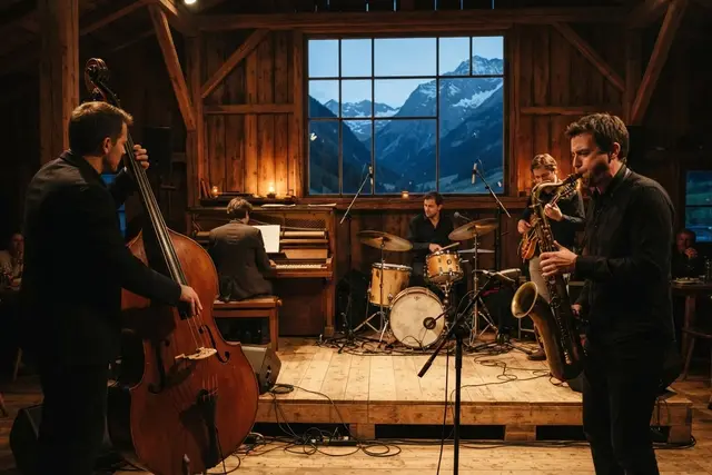 Jazzherbst Bad Hofgastein: Jazzquintett spielt in einem umgebauten Sägewerk in den Alpen