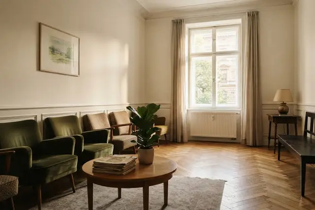 ÖGK Sparpläne: Wartezimmer einer Wahlarztpraxis in einem Wiener Altbau